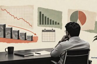 Startup net burn review at an Indian board meeting with cash runway charts