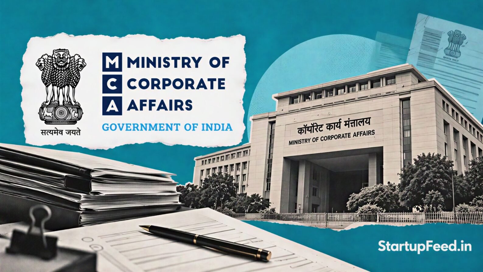 MCA CCFS 2026 amnesty scene with MCA emblem, ministry building and 90% fee-relief context