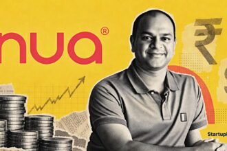 Nua Series C funding with Ravi Ramachandran beside Nua, Peak XV Partners and Filter Capital logos