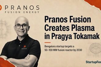 Pranos Fusion Pragya tokamak with plasma chamber and fusion-tech lab elements