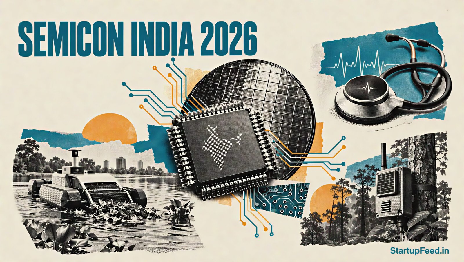 SEMICON India 2026 winners represented by Indian chips, a robot and a digital stethoscope