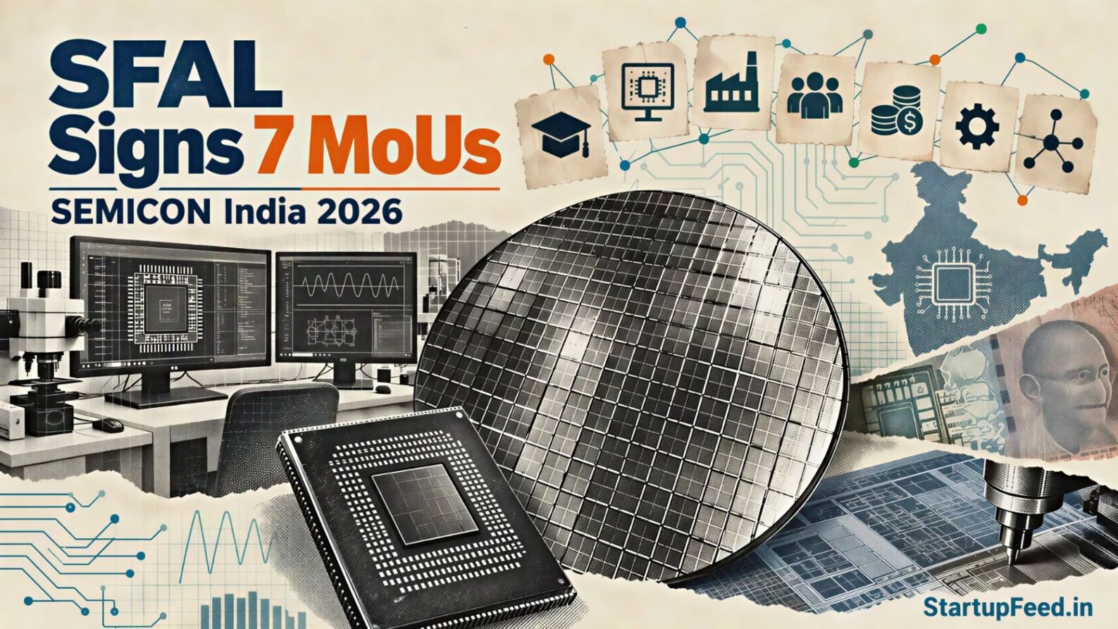 SFAL MoUs SEMICON India partnerships linking chip startups with research, EDA tools, manufacturing and funding