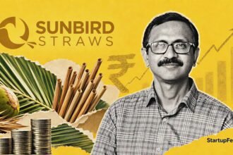 Sunbird Straws grant story featuring founder Saji Varghese, coconut leaves and biodegradable drinking straws