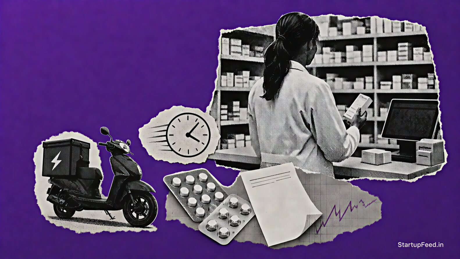 10-minute medicine delivery India debate shown through Zepto Pharmacy, prescription checks and a delivery scooter