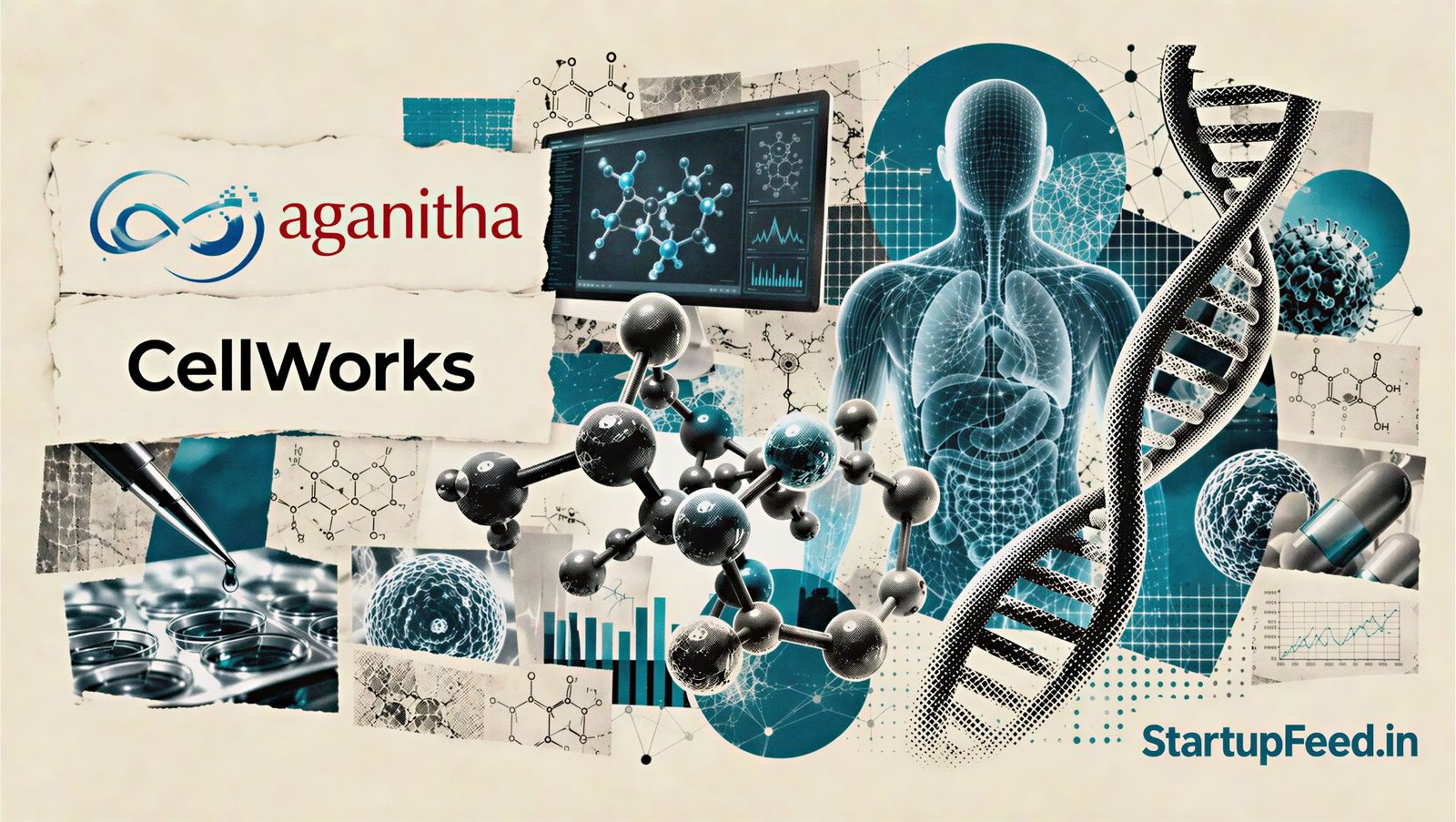 AI Drug Discovery in India: Startups Rewrite Clinical Trials 41 AI drug discovery in India with molecular simulations, virtual patient models and Aganitha and Cellworks logos