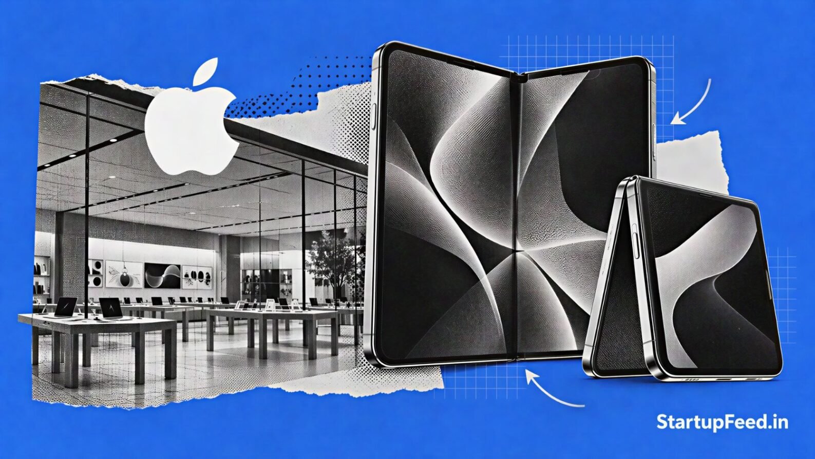 iPhone Duo India sale with a folding iPhone at an Apple store counter