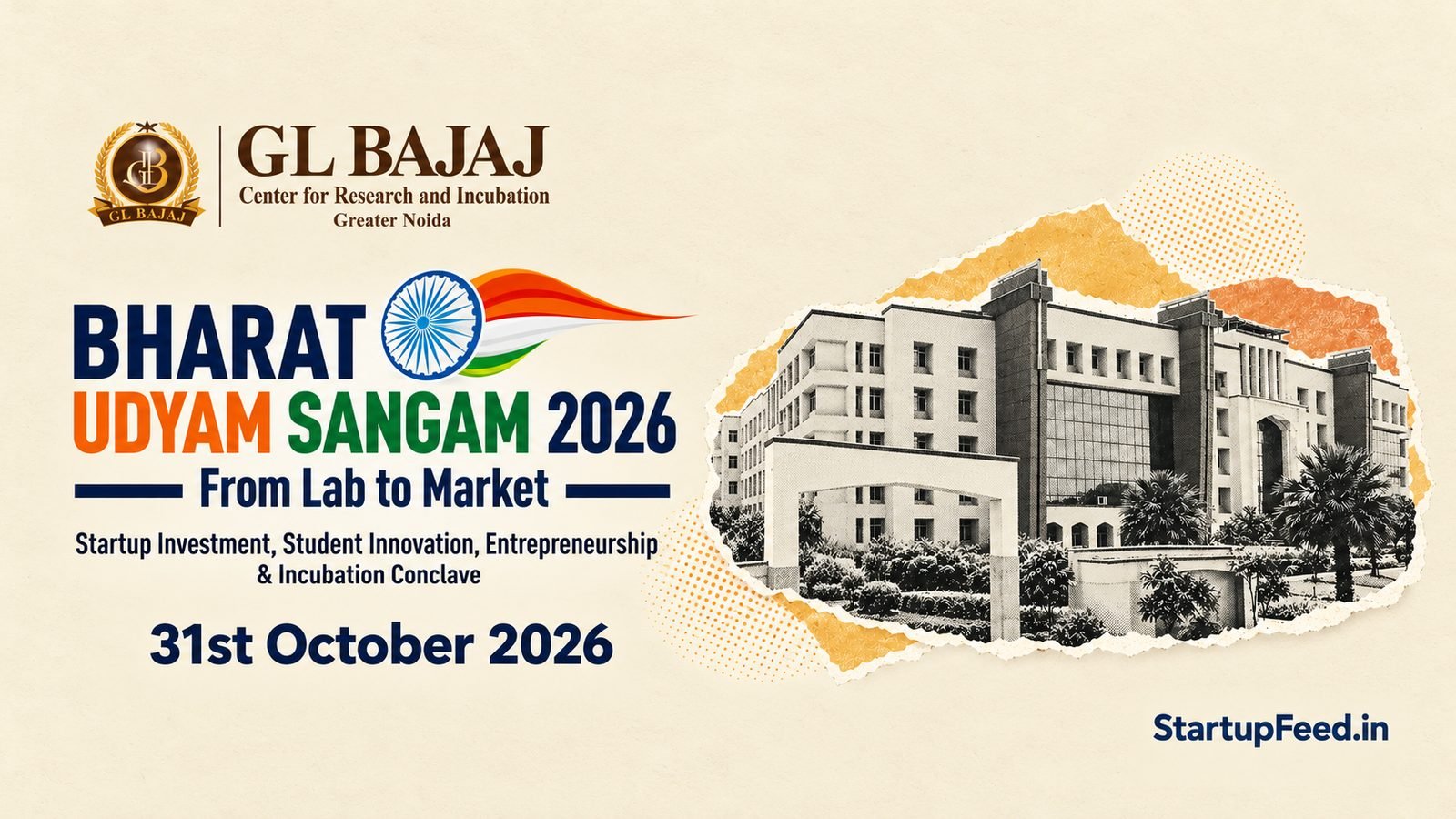 Bharat Udyam Sangam 2026: GL Bajaj Opens Rs 1 Lakh Pitch Day 41 Bharat Udyam Sangam 2026 startup pitch session at GL Bajaj, Greater Noida