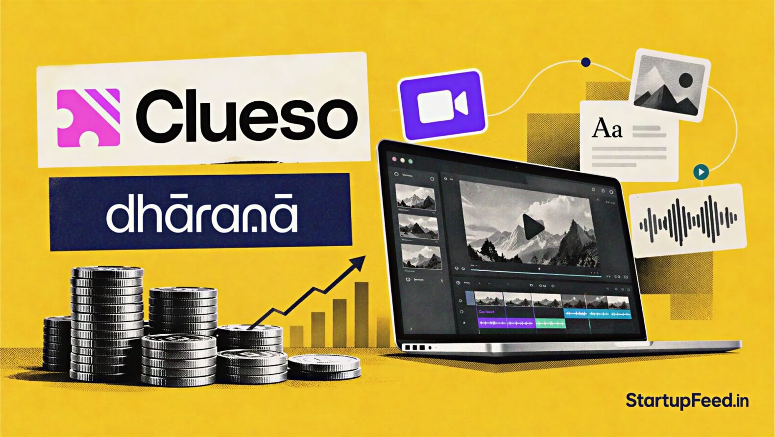 Clueso Series A funding visual featuring CEO Akash Anand, Dharana Capital and the $10 Mn investment