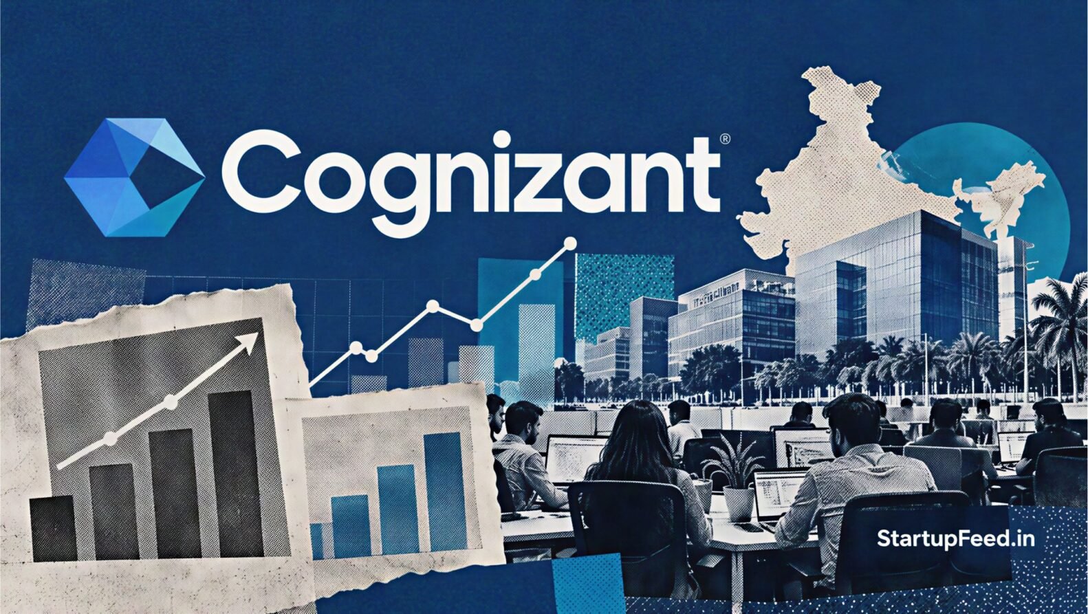 Cognizant Q3 results represented by company logo, financial charts and India IT hiring scene