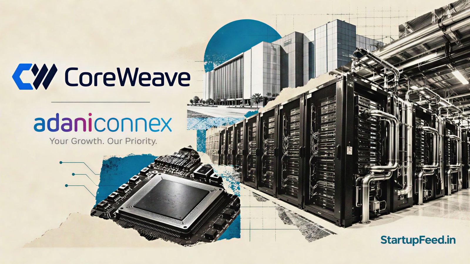 CoreWeave India AI data centre servers planned with AdaniConneX in Navi Mumbai