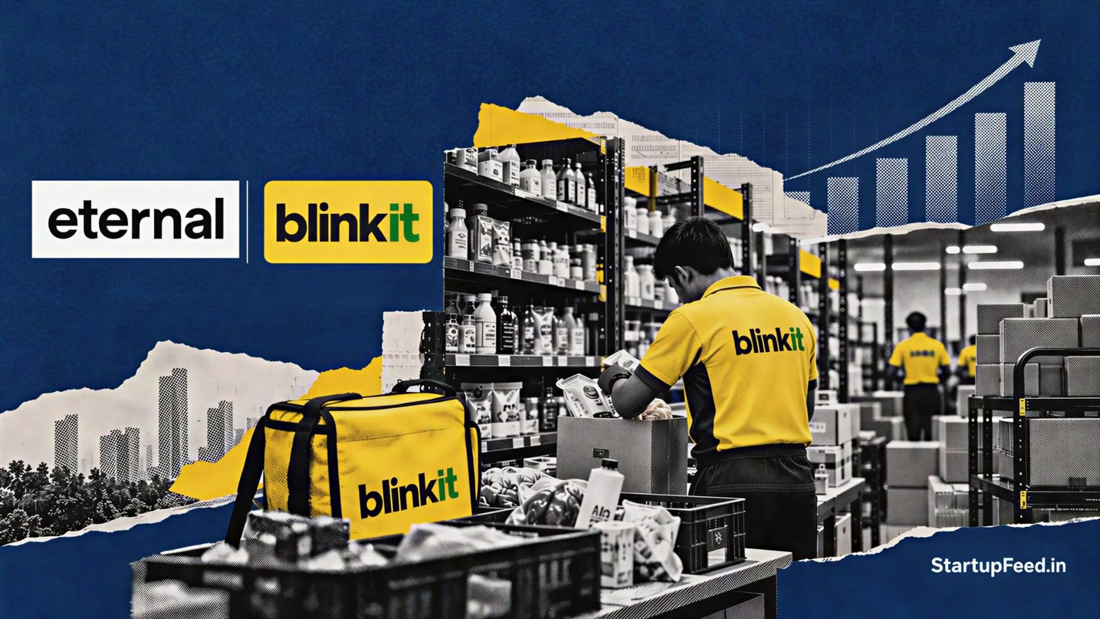 Eternal Q2 Profit Rises 92% to Rs 125 Cr on Blinkit Growth 1 Blinkit dark store operations highlighting eternal q2 profit growth as staff prepare quick-commerce customer orders