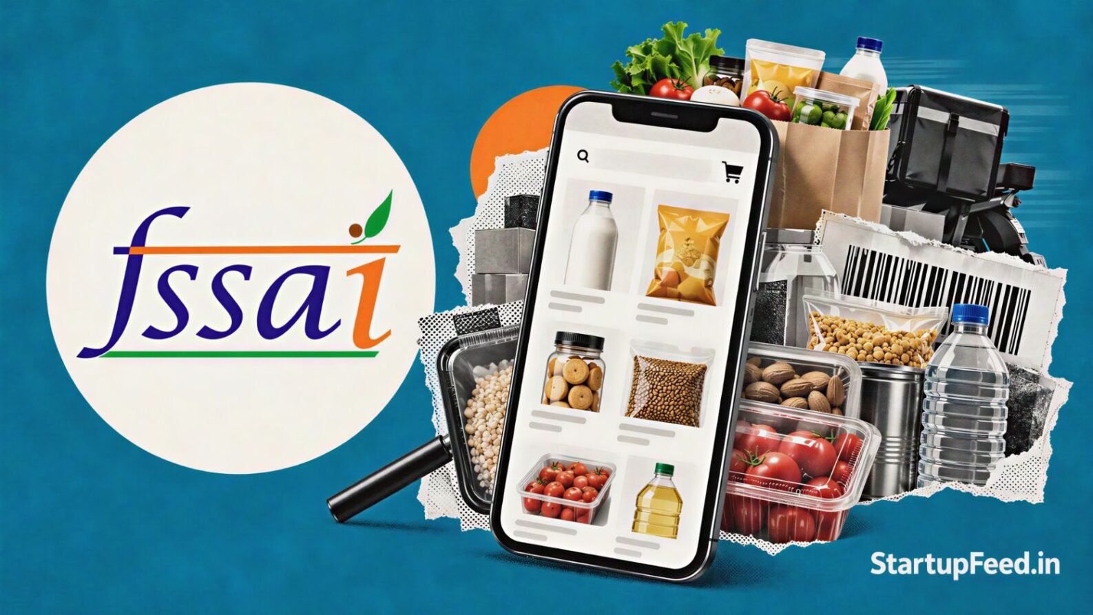 FSSAI quick commerce food safety checks with packaged groceries, expiry dates and batch labelling on mobile apps