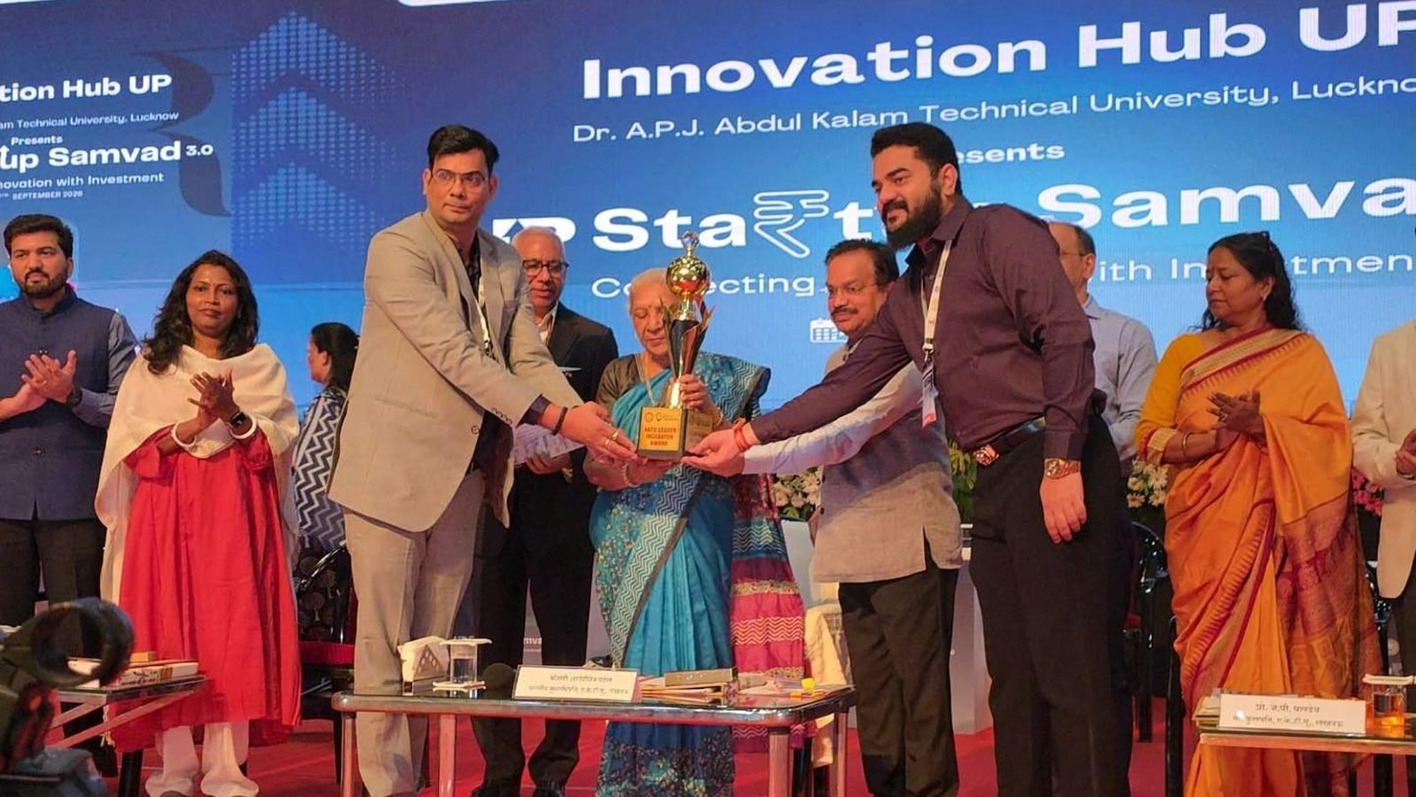 Bharat Udyam Sangam 2026: Rs 2 Lakh Pool, Apply by Oct 20 43 Dr. Purnendu Shekhar Pandey receiving the AKTU Leader Incubator Award 2026 for GL Bajaj