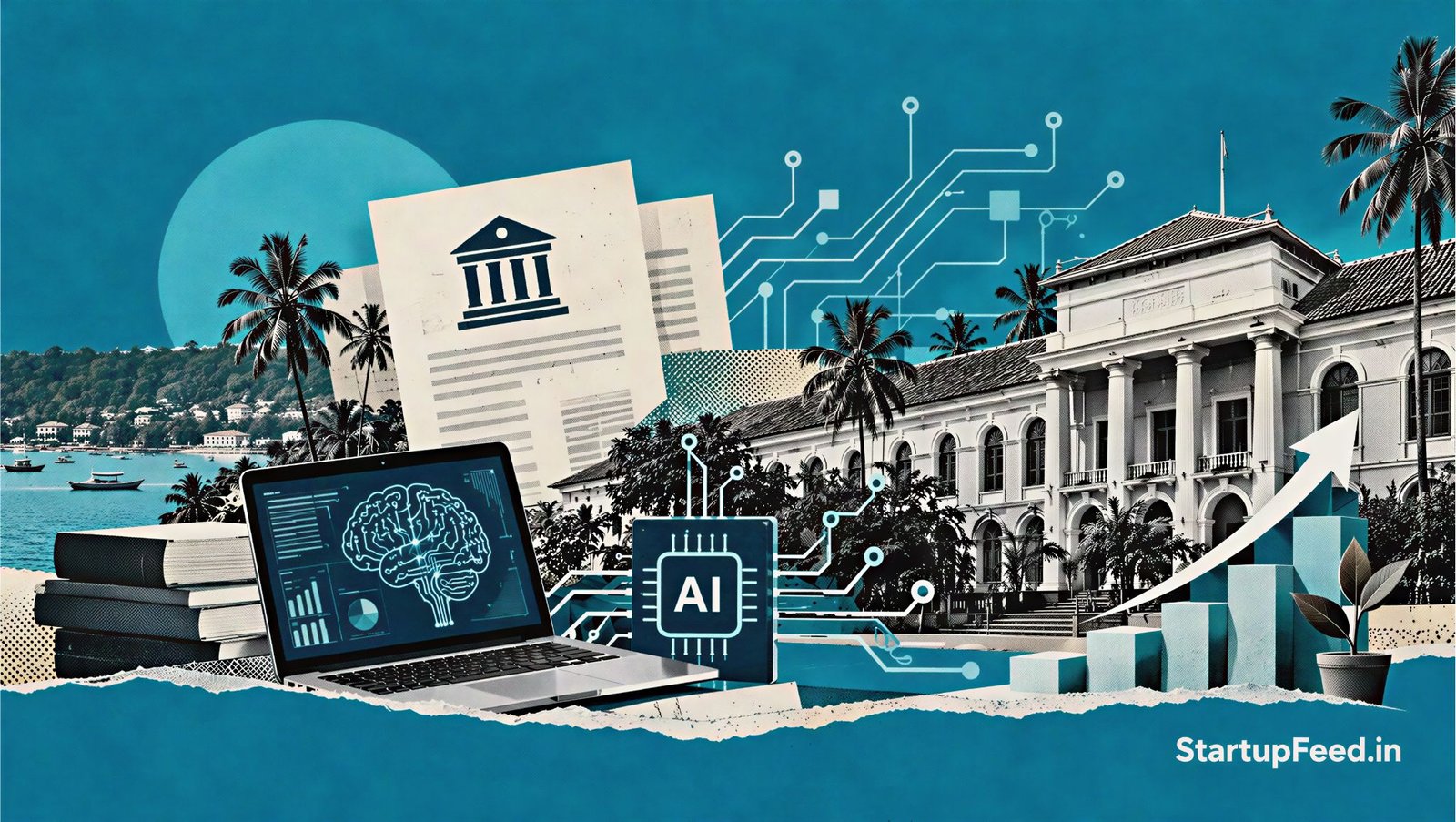 Goa AI Policy 2026: Rs 250 Cr Fund and What Startups Get 1 Goa AI Policy 2026 visual with government building, AI circuits and startup innovation symbols