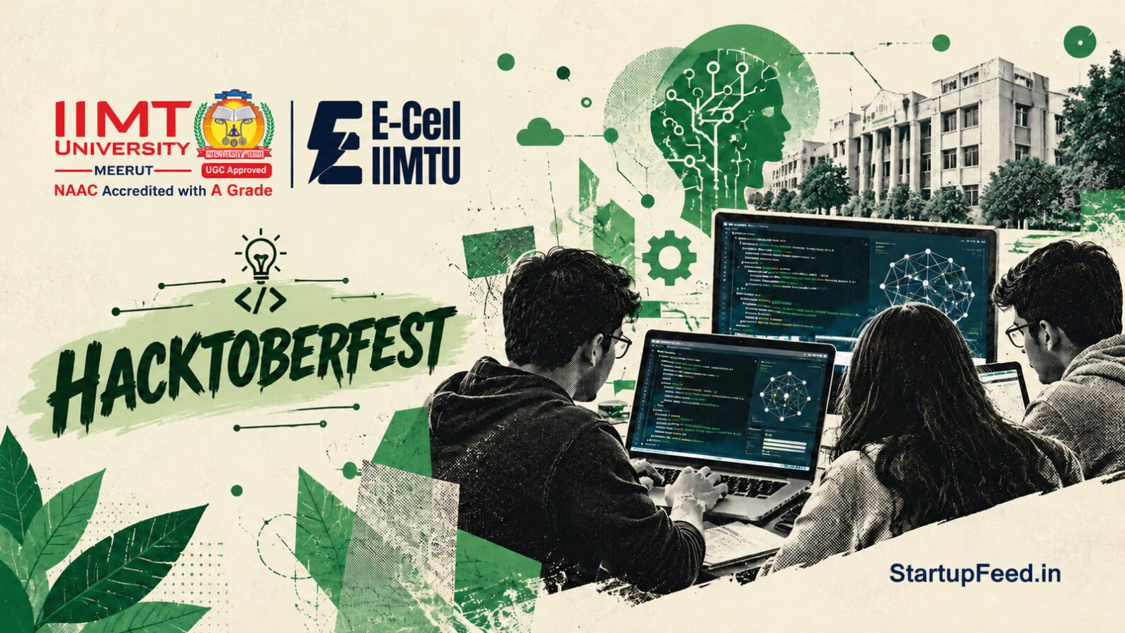 Hacktoberfest Meerut HackDay banner for the E-Cell IIMT University build sprint