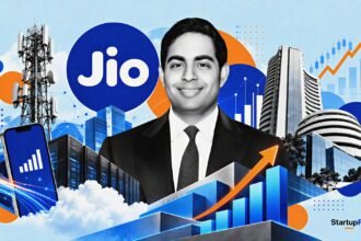 Jio Platforms IPO anchor book represented by Jio branding and stock exchange imagery with LIC participation