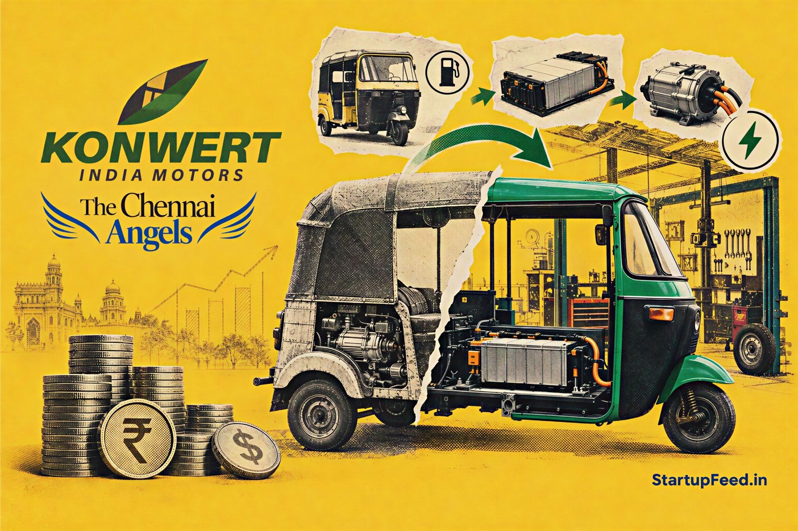 Konwert India Motors funding led by The Chennai Angels with founder Nickendra Manikandan and electric auto conversion