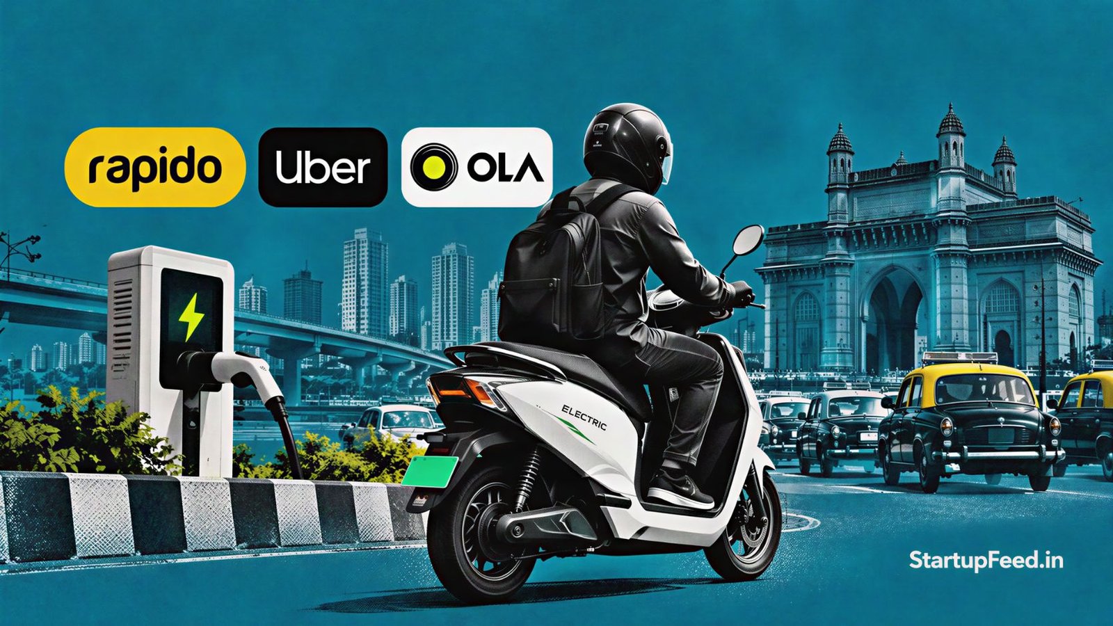Maharashtra Bike Taxis Must Go All-Electric by July 2027 41 Maharashtra bike taxi rider on an electric two-wheeler in Mumbai traffic