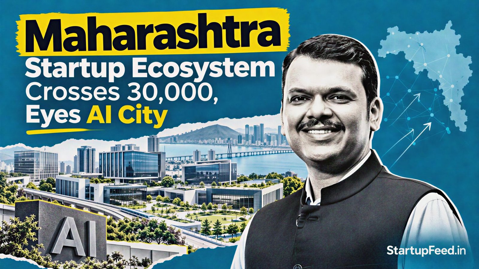 Maharashtra Startup Ecosystem Crosses 30,000, Eyes AI City 41 Maharashtra startup ecosystem with CM Devendra Fadnavis and Navi Mumbai AI Innovation City