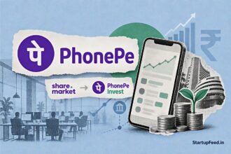PhonePe Invest rebrand with Rahul Chari portrait, Share.Market branding and portfolio analysis visuals