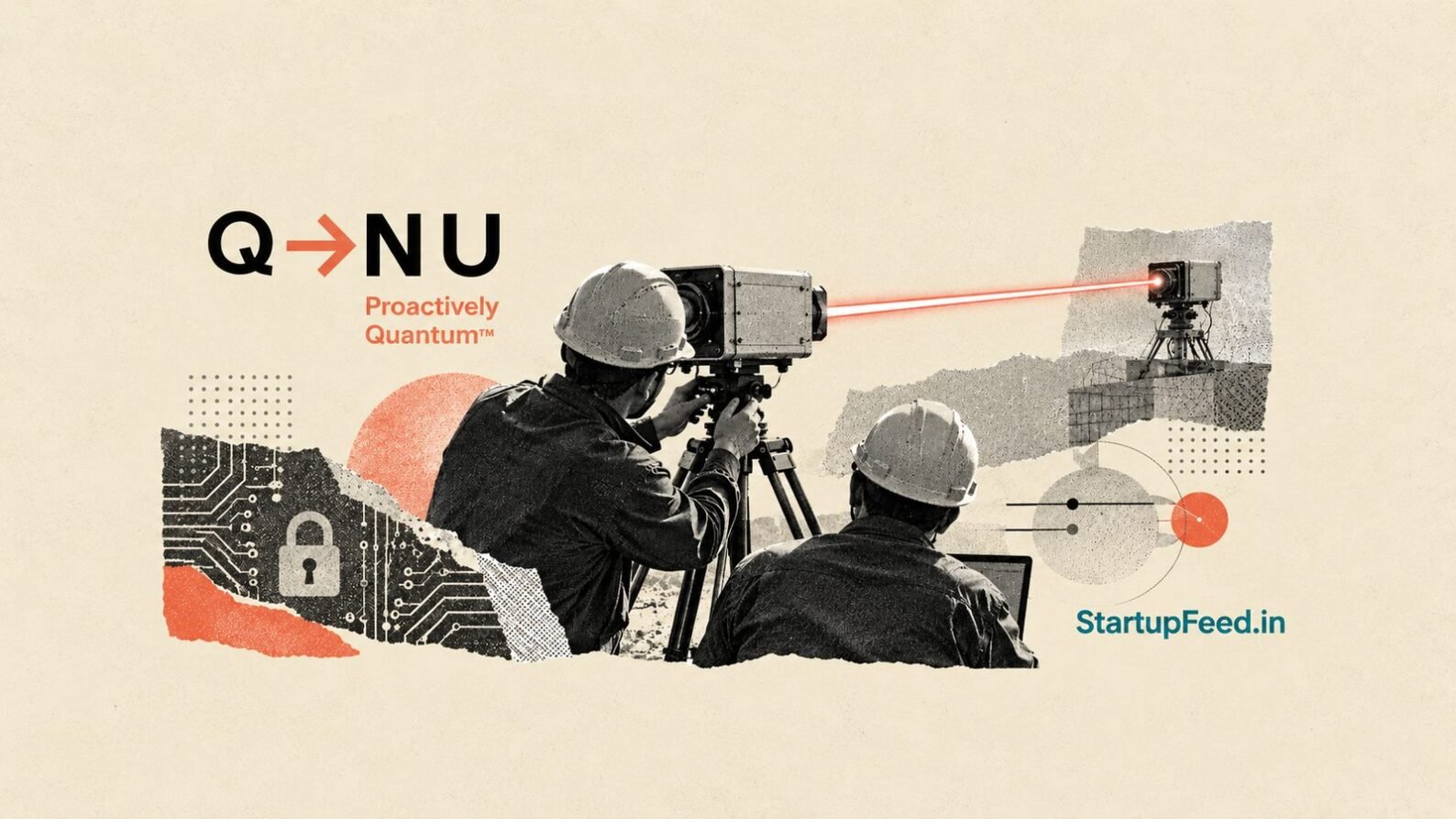 QNu Labs engineers aligning a free-space quantum link terminal at night