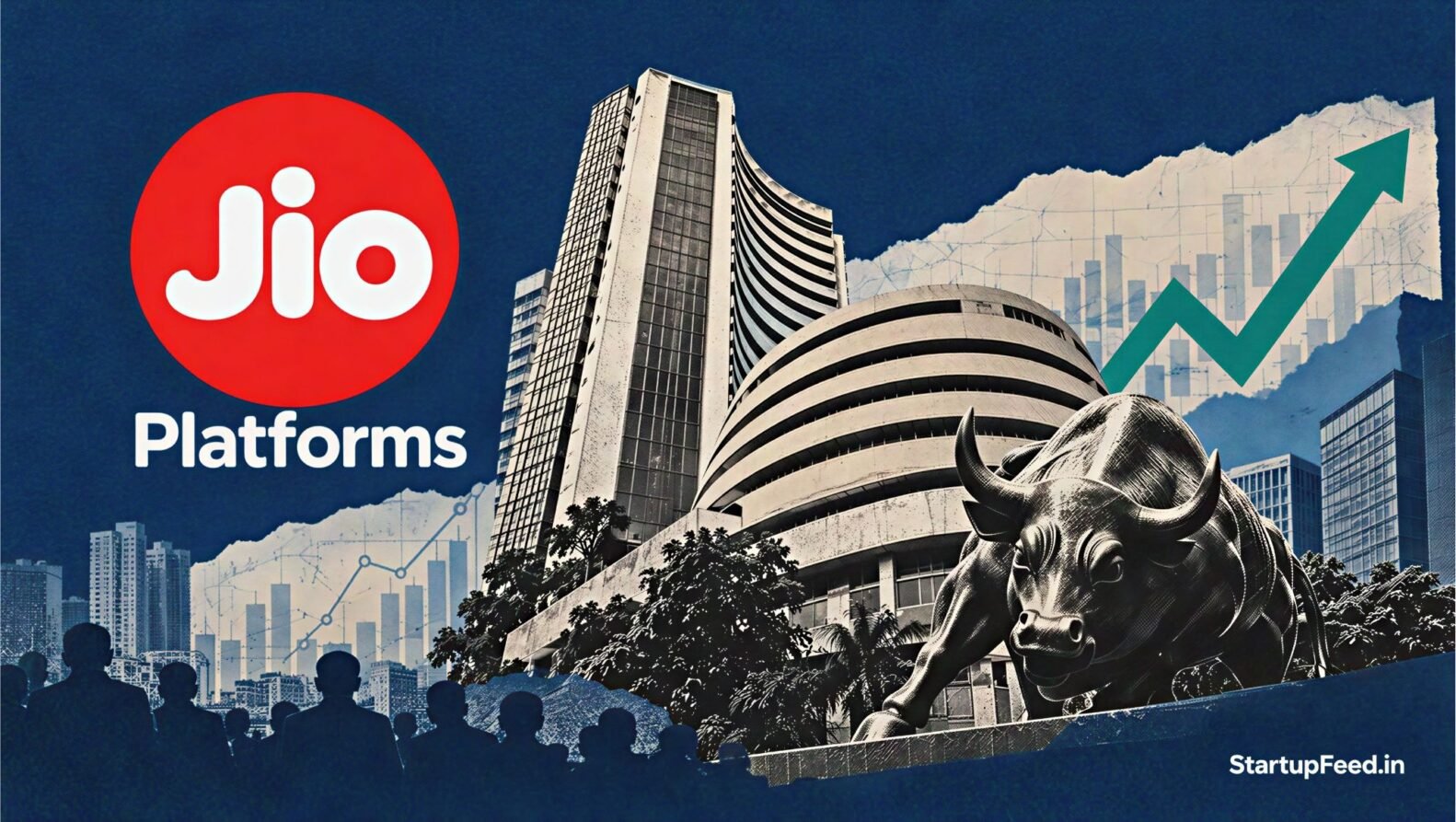 September IPO rush in India with stock exchange scene and Jio Platforms logo