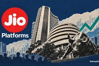 September IPO rush in India with stock exchange scene and Jio Platforms logo