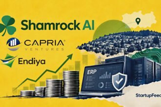 Shamrock AI funding visual with $5 Mn investment represented by enterprise technology and Endiya Partners branding