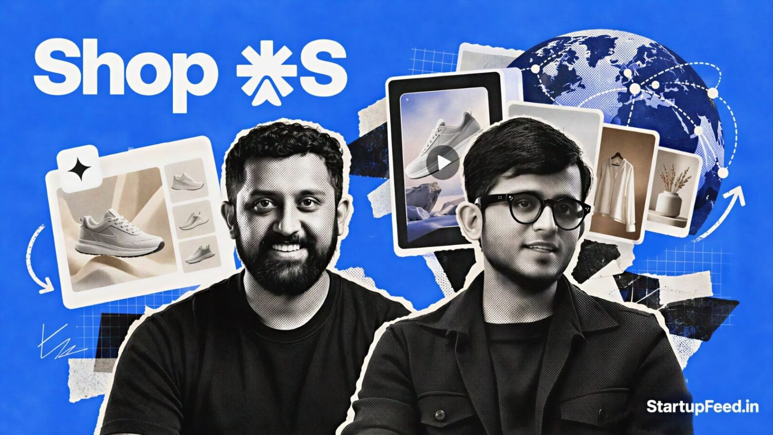 ShopOS Sloosh AI creative platform screen with generated product images and reels