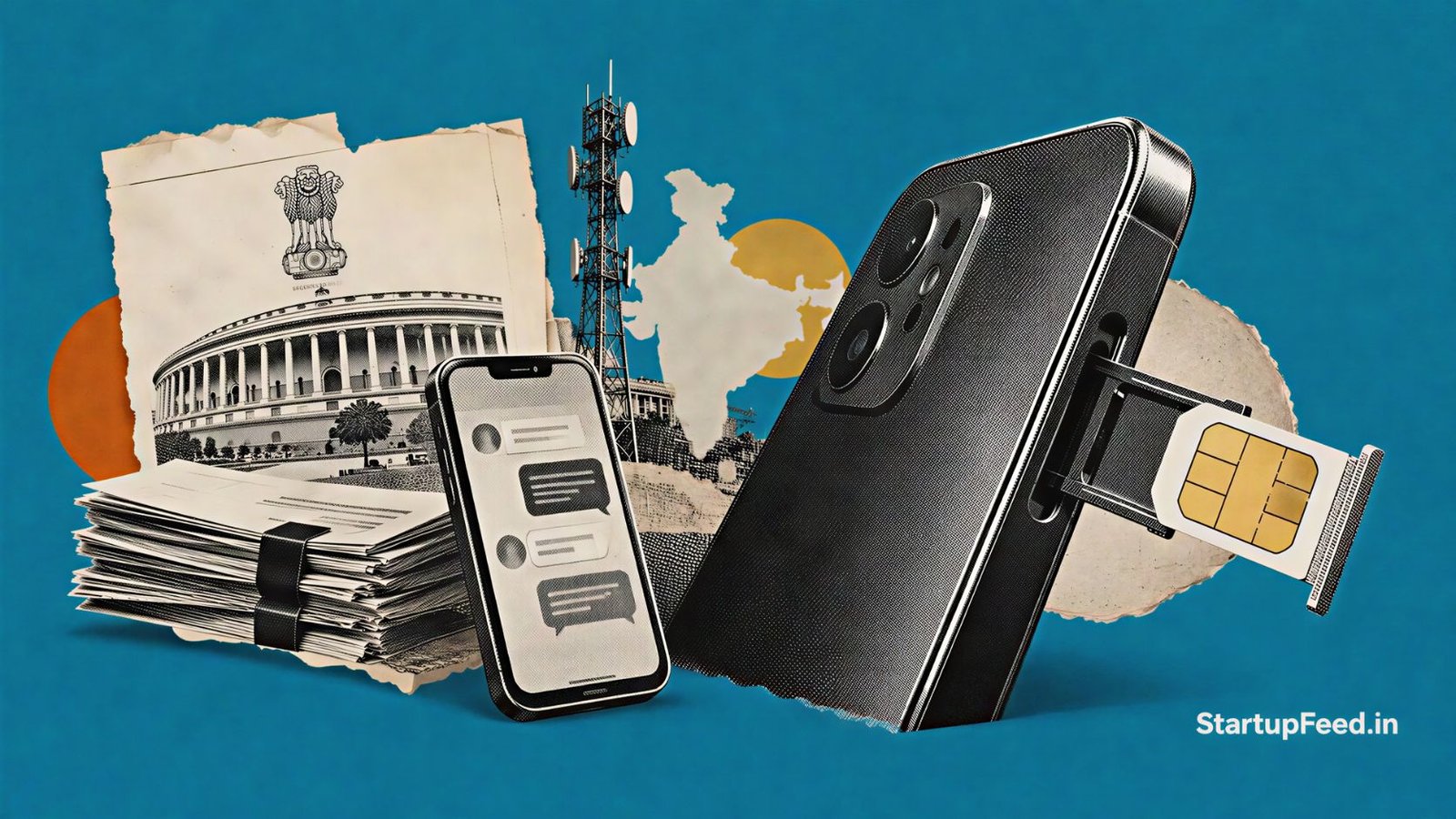 SIM Binding Deadline: Indian Businesses Have 68 Days Left 1 Indian SIM card and smartphone illustrating the SIM binding deadline for messaging apps