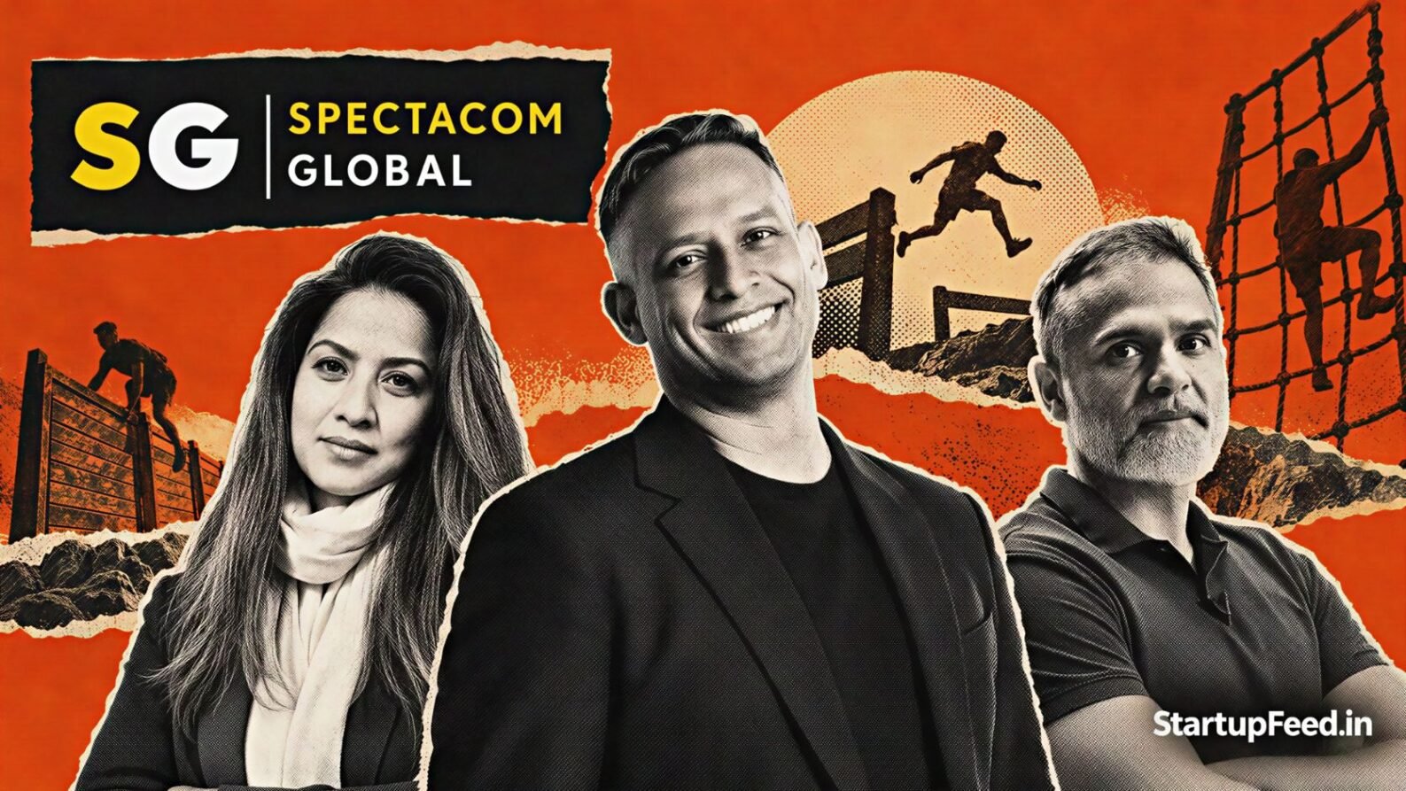 Spectacom Global co-founders Robert Godinho, Zeba Zaidi and Adnan Adeeb together