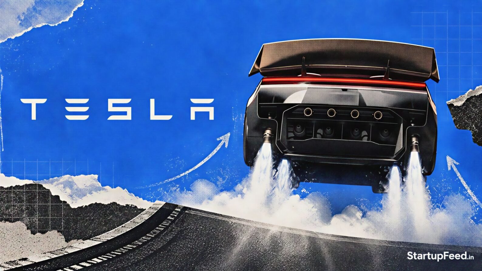 Tesla Roadster prototype airborne during its October 2026 reveal in Texas