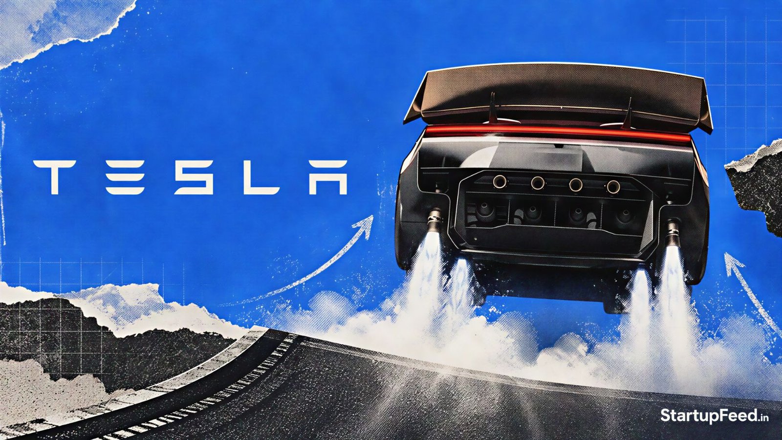 Tesla Roadster prototype airborne during its October 2026 reveal in Texas
